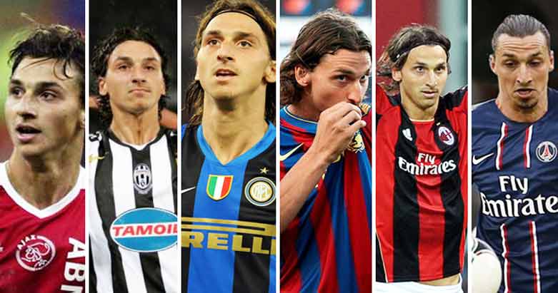 زڵاتان ئیبراهیمۆڤیچ به‌ درێسی به‌شێك له‌و یانانه‌ی كه‌ یاری بۆ كردوون